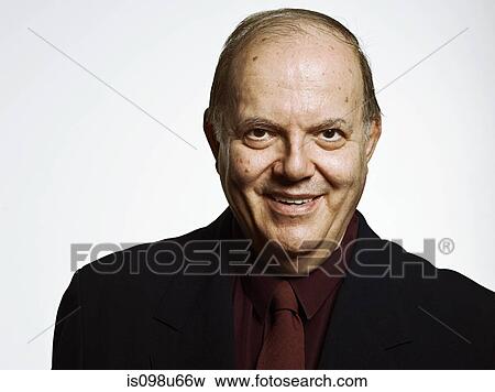 Studio portrait of cheerful senior man View Large Photo Image Stock Photo - Studio portrait of cheerful senior man. Fotosearch