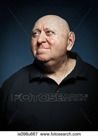Stock Photo - Studio portrait of senior man. Fotosearch