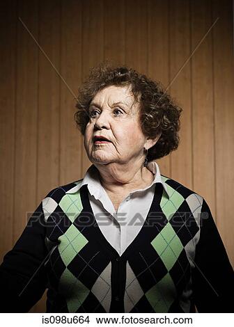 Studio portrait of senior woman View Large Photo Image Picture - Studio portrait of senior woman. Fotosearch