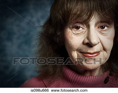 Studio portrait of senior woman View Large Photo Image Stock Photograph - Studio portrait of senior woman. Fotosearch