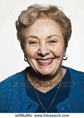 Stuido portrait of cheerful senior woman View Large Photo Image Picture - Stuido portrait of cheerful senior woman. Fotosearch