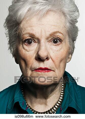 Stuido portrait of serious senior woman View Large Photo Image Picture - Stuido portrait of serious senior woman. Fotosearch