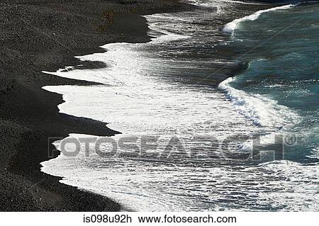 Surf on black lava beach, Los Hervideros, Lanzarote View Large Photo Image Stock Image - Surf on black lava beach, Los Hervideros, Lanzarote. Fotosearch