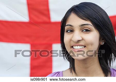 Teenage girl and english flag View Large Photo Image Stock Image - Teenage girl and english flag. Fotosearch