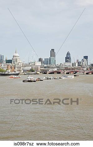 Stock Photo - Thames and city of london skyline. Fotosearch