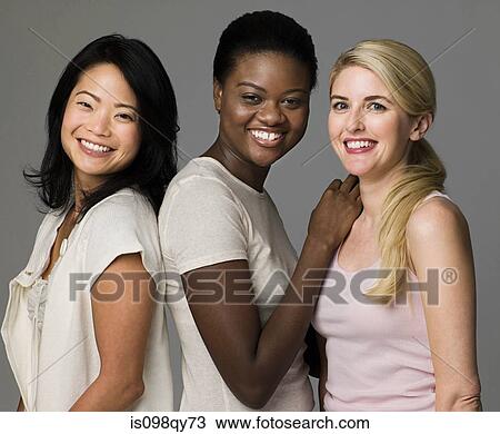 Stock Image - Three women. Fotosearch