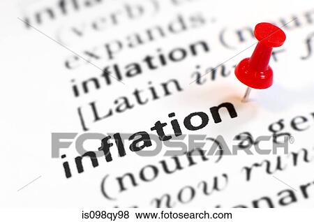 Thumb tack on word inflation View Large Photo Image Stock Photo - Thumb tack on word inflation. Fotosearch