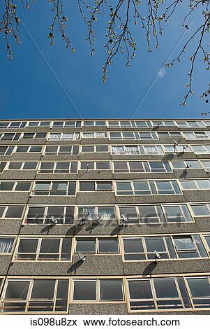 Stock Photo - Tower block of Heygate Estate, South London. Fotosearch