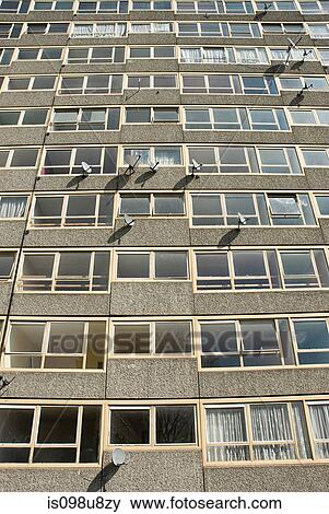 Stock Photo - Tower block of Heygate Estate, South London. Fotosearch