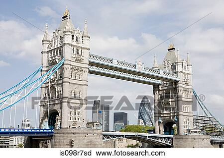 Stock Image - Tower bridge and city of london. Fotosearch