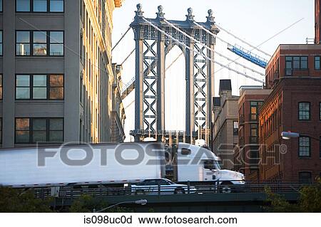 Truck and Manhattan Bridge, New York View Large Photo Image Stock Image - Truck and Manhattan Bridge, New York. Fotosearch