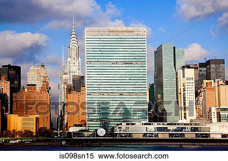 United nations building and skyscrapers new york View Large Photo Image Stock Photography - United nations building and skyscrapers new york. Fotosearch