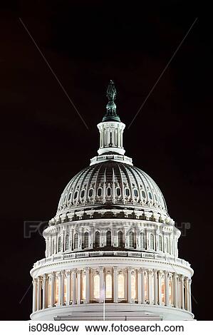 Stock Photo - United states capitol at night, Washington DC, USA. Fotosearch
