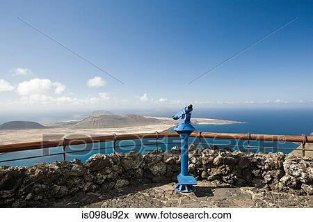 View from Mirador del Rio towards Graciosa, Lanzarote View Large Photo Image Stock Photo - View from Mirador del Rio towards Graciosa, Lanzarote. Fotosearch