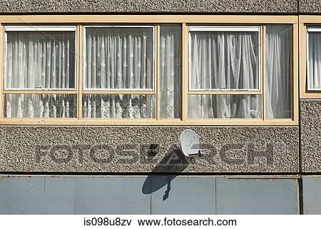 Stock Photo - Windows of flat on Heygate Estate, South London. Fotosearch