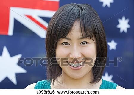 Woman and australian flag View Large Photo Image Stock Photograph - Woman and australian flag. Fotosearch
