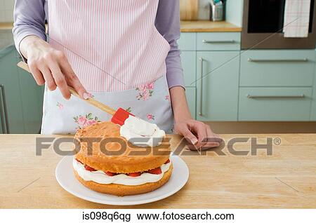 Woman making a cake View Large Photo Image Stock Image - Woman making a cake. Fotosearch