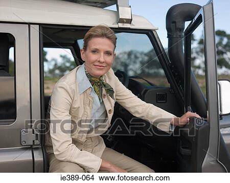 Picture - Woman on safari. Fotosearch