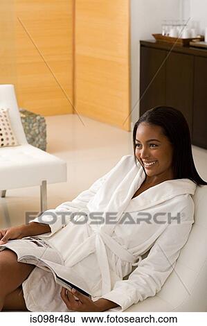 Stock Photograph - Woman relaxing. Fotosearch