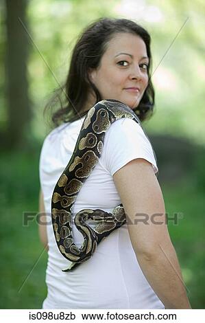 Woman with a snake View Large Photo Image Stock Image - Woman with a snake. Fotosearch