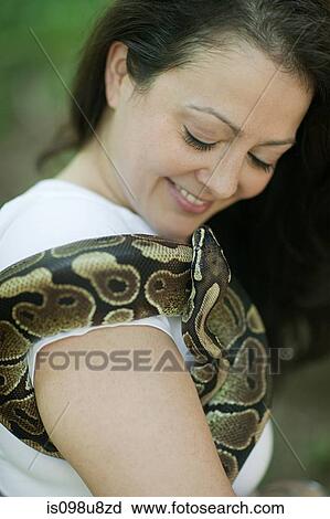 Woman with a snake View Large Photo Image Stock Image - Woman with a snake. Fotosearch