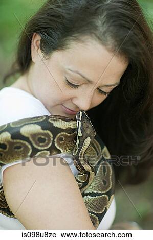 Woman with a snake View Large Photo Image Stock Image - Woman with a snake. Fotosearch