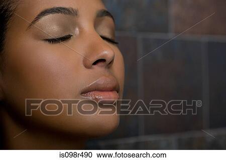 Woman with eyes closed View Large Photo Image Stock Image - Woman with eyes closed. Fotosearch