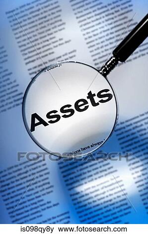 Word assets under magnifying glass View Large Photo Image Stock Photo - Word assets under magnifying glass. Fotosearch