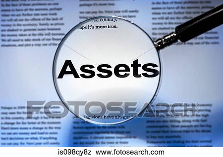 Word assets under magnifying glass View Large Photo Image Stock Photo - Word assets under magnifying glass. Fotosearch