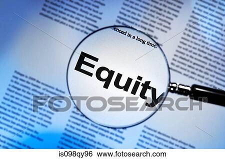 Stock Photograph - Word equity under magnifying glass. Fotosearch