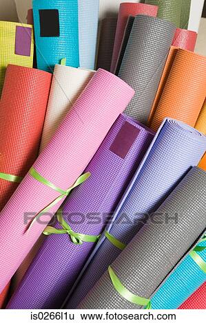 Yoga mats View Large Photo Image Stock Photograph - Yoga mats. Fotosearch