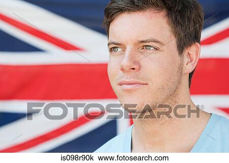Young man and british flag View Large Photo Image Stock Image - Young man and british flag. Fotosearch