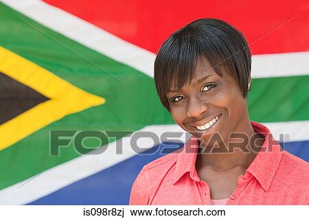 Young woman and south african flag View Large Photo Image Stock Image - Young woman and south african flag. Fotosearch