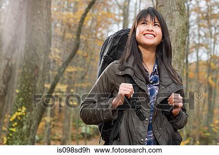 Young woman in forest View Large Photo Image Stock Image - Young woman in forest. Fotosearch