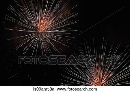Colorful fireworks exploding in night sky View Large Photo Image Stock Image - Colorful fireworks exploding in night sky. Fotosearch