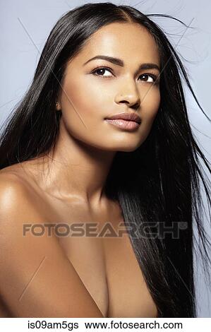 Female model looking into distance View Large Photo Image Stock Photograph - Female model looking into distance. Fotosearch