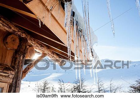 "Icicles on cabin roof, Ushuaia, Tierra del Fuego, Argentina" View Large Photo Image Stock Image - "Icicles on cabin roof, Ushuaia, Tierra del Fuego, Argentina". Fotosearch