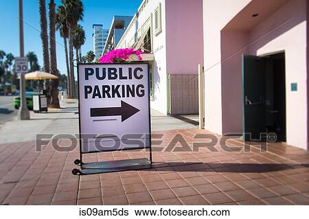 "Parking sign on street sidewalk, Santa Monica, California, USA" View Large Photo Image Stock Photograph - "Parking sign on street sidewalk, Santa Monica, California, USA". Fotosearch