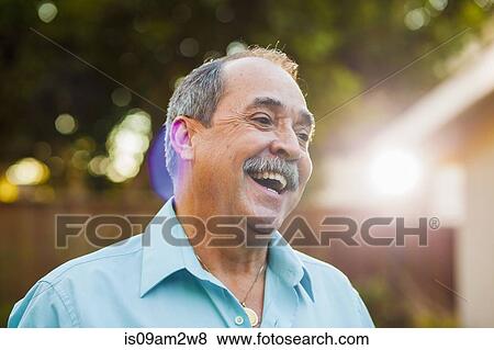 Stock Photo - Portrait of senior man with wide smile. Fotosearch