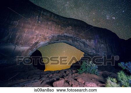 "Arched rock formation and starry night sky, Arches National Park, Moab, Utah, USA" View Large Photo Image Picture - "Arched rock formation and starry night sky, Arches National Park, Moab, Utah, USA". Fotosearch