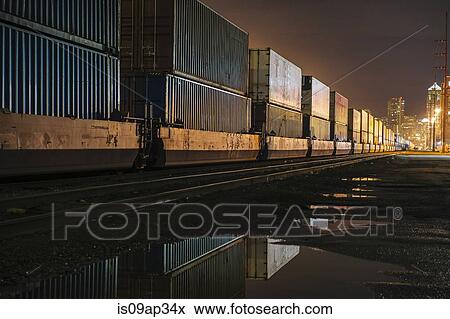 Stock Photo - "Containers at Puget Sound, Seattle, USA". Fotosearch