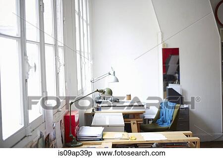 Desk in creative studio View Large Photo Image Stock Photography - Desk in creative studio. Fotosearch