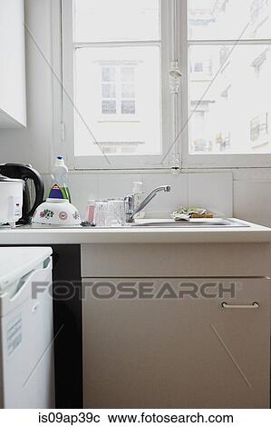 Stock Image - Domestic kitchen sink. Fotosearch
