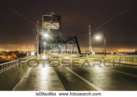 "Industrial bridge over Puget Sound at night, Tacoma, Washington State, USA" View Large Photo Image Stock Photo - "Industrial bridge over Puget Sound at night, Tacoma, Washington State, USA". Fotosearch