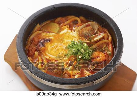 Korean dish of seafood hotpot View Large Photo Image Stock Image - Korean dish of seafood hotpot. Fotosearch