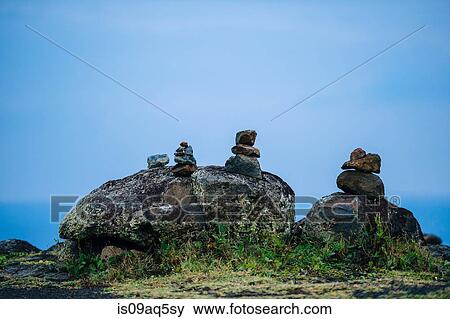 Stock Photo - "Boulders and stacked rocks, Maui, Hawaii". Fotosearch