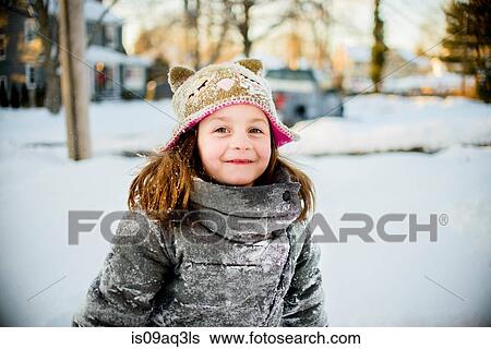 Stock Photograph - Girl enjoying winter. Fotosearch