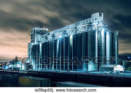 "Grain silo, Seattle, Washington, USA" View Large Photo Image Stock Image - "Grain silo, Seattle, Washington, USA". Fotosearch
