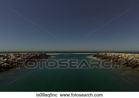 "Jetty at night, California, USA" View Large Photo Image Stock Image - "Jetty at night, California, USA". Fotosearch