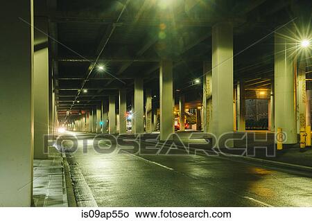 "Pillars in tunnel, Seattle, Washington, USA" View Large Photo Image Picture - "Pillars in tunnel, Seattle, Washington, USA". Fotosearch